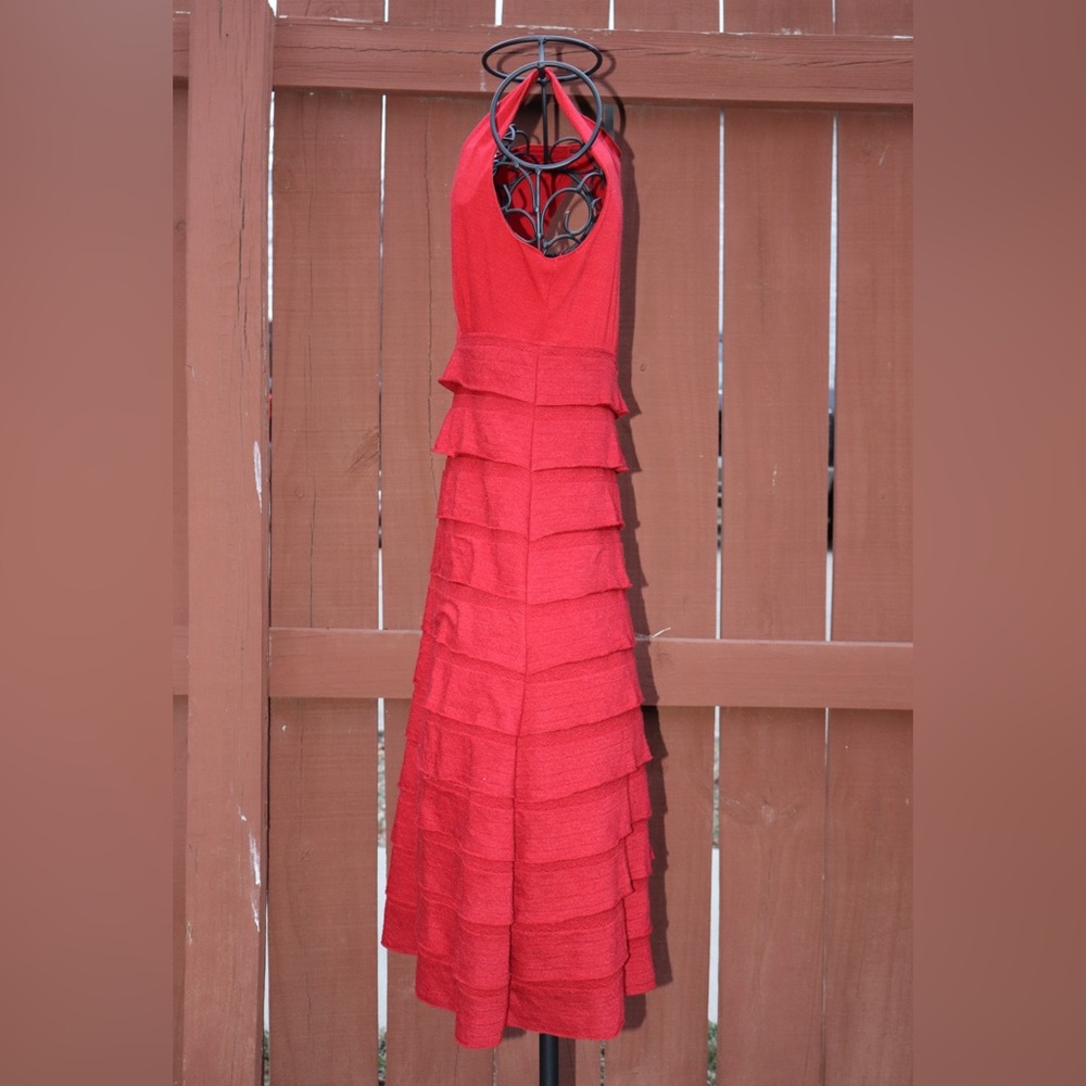 Max Studio Red Ruffled Tiered Body Con Dress - Picture 2 of 7